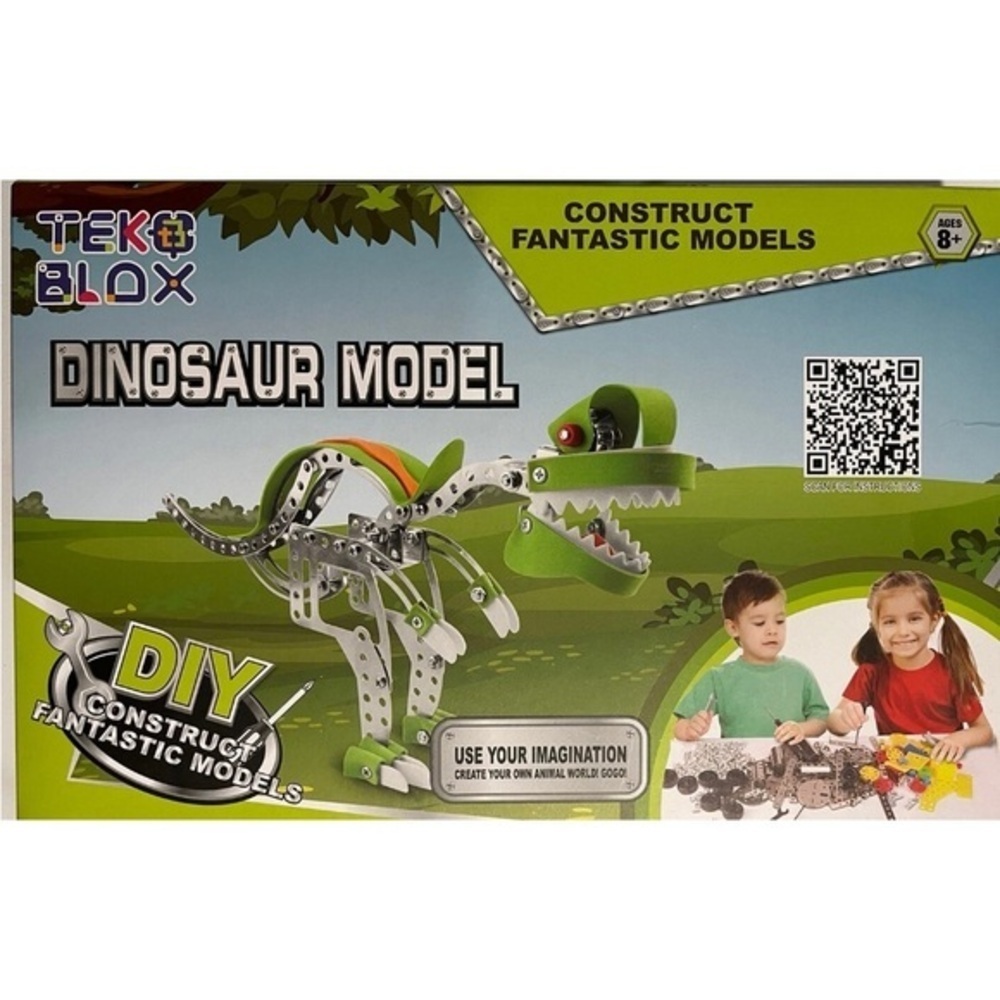 Dinosaur Model Building Set - Green and Silver